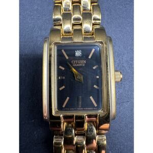 Vtg Citizen Women Diamond Watch 5920-K18086 CKW Stainless Steel Gold Tone 17.2mm